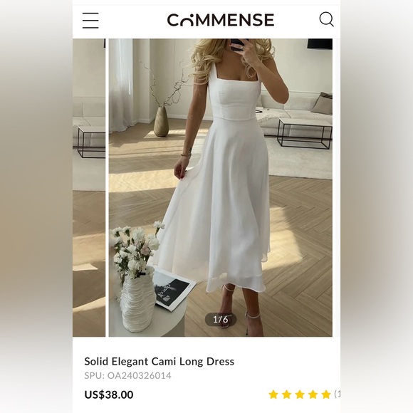 Commense Dresses & Skirts - Commense elegant dress. White. Never worn, tag on.